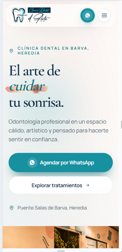 Clínica Dental D’Arte — Experiencia móvil