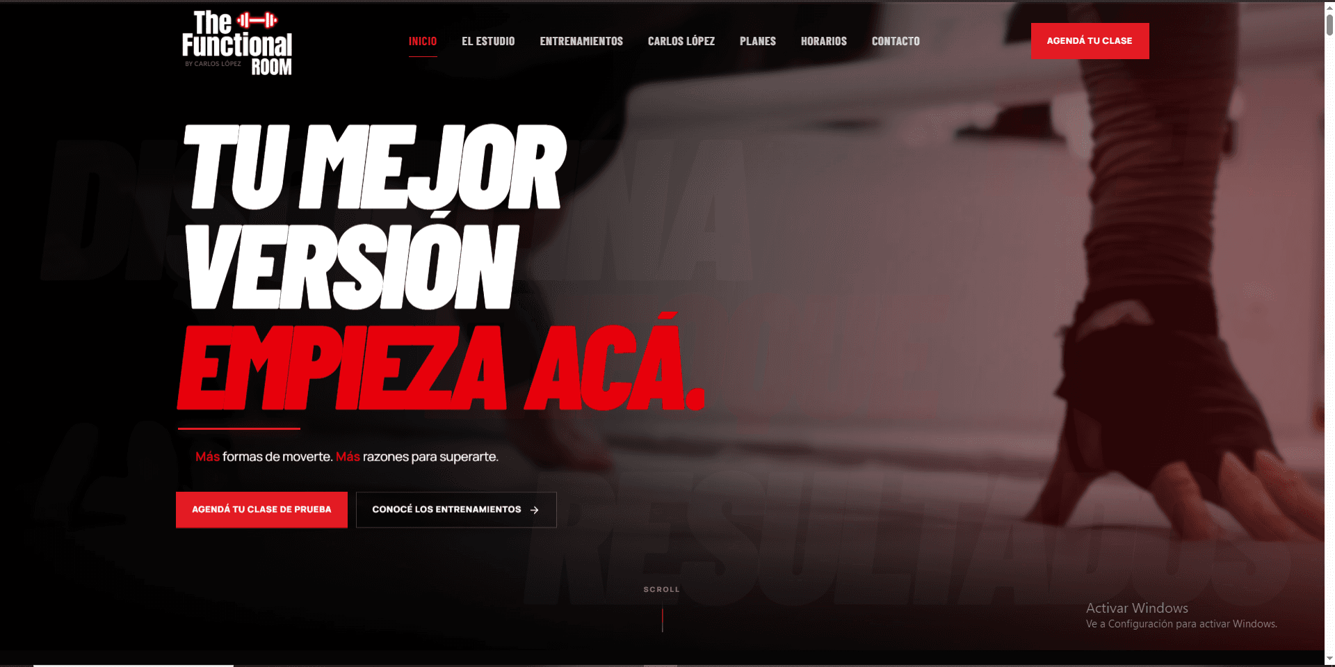 Página de inicio de The Functional Room, desarrollada por GYA Systems