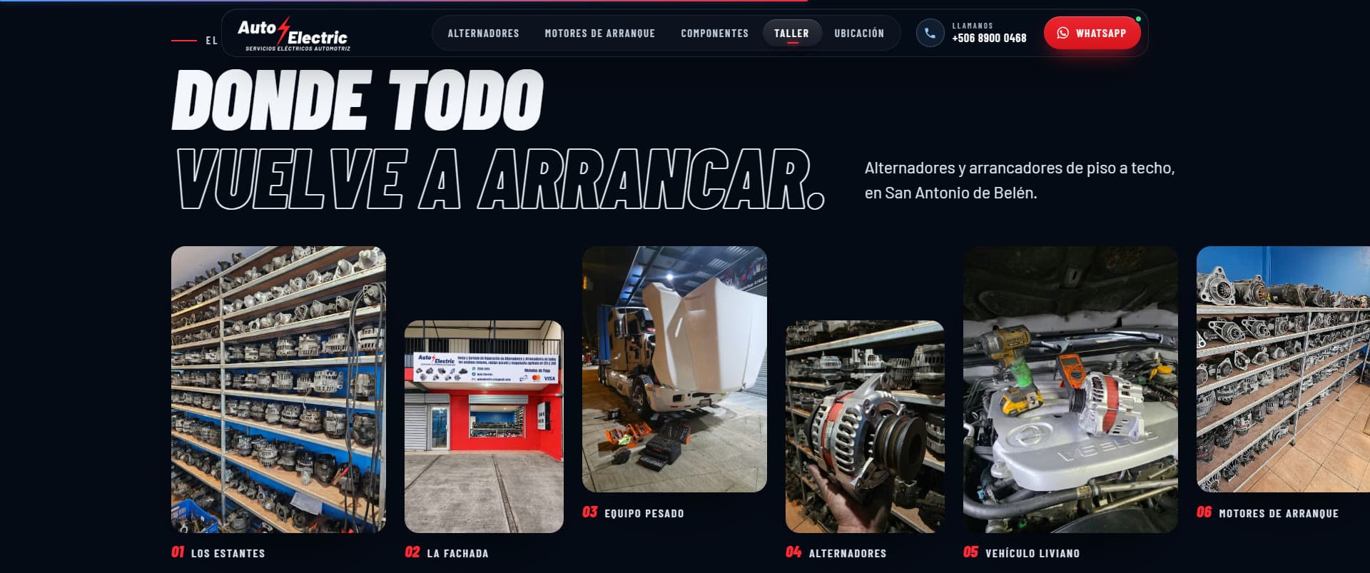 Sección del taller de Auto Electric
